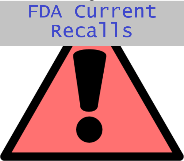 Alert image with link to FDA recalls